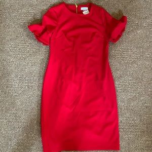 Calvin Klein short sleeve red cocktail dress - size 10